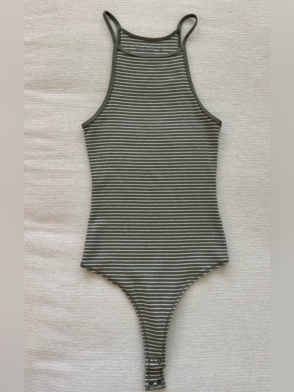 Abercrombie Striped Olive Green One-Piece Bodysuit -Size Small-Like new!